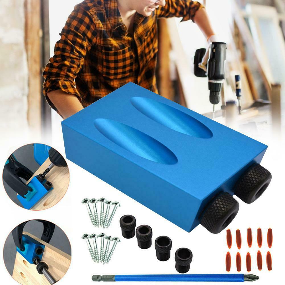 28PCS-Woodworking-Dowel-Hole-Locator-15deg-Angle-Hand-Drill-Guide-Positioner-Puncher-1646121