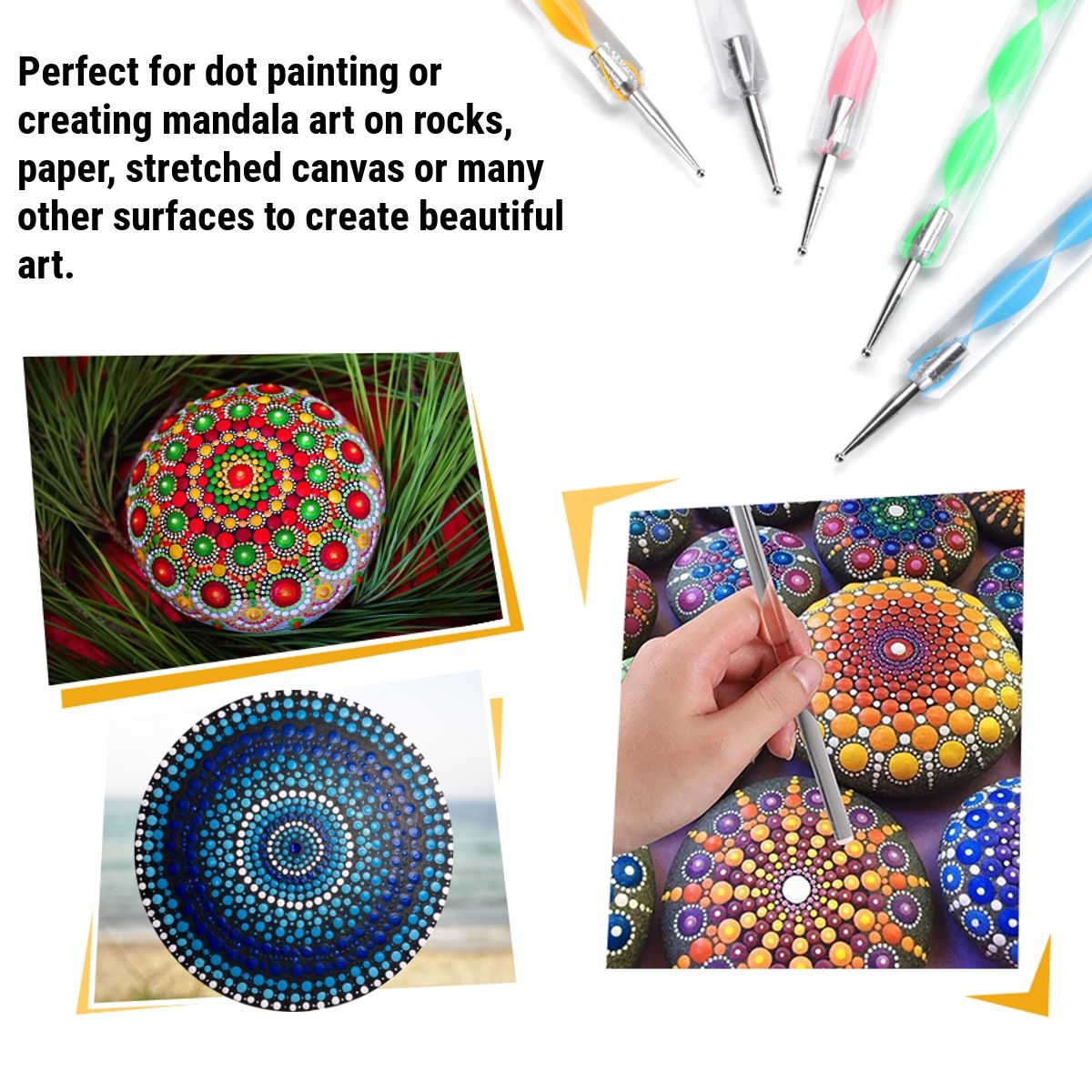 28Pcs-Mandala-Dotting-Tools-Set-Rock-Painting-Kit-Nail-Art-Pen-Paint-Stencil-1688973