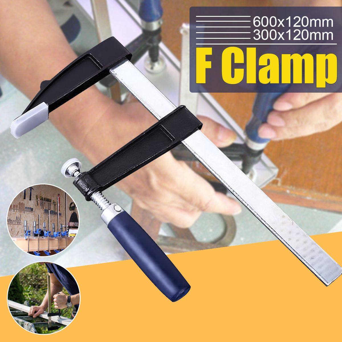 50-x-150mm-Heavy-Duty-F-Clamp-Bar-Woodworking-Clamp-Clamping-Carpenter-Tool-1360435