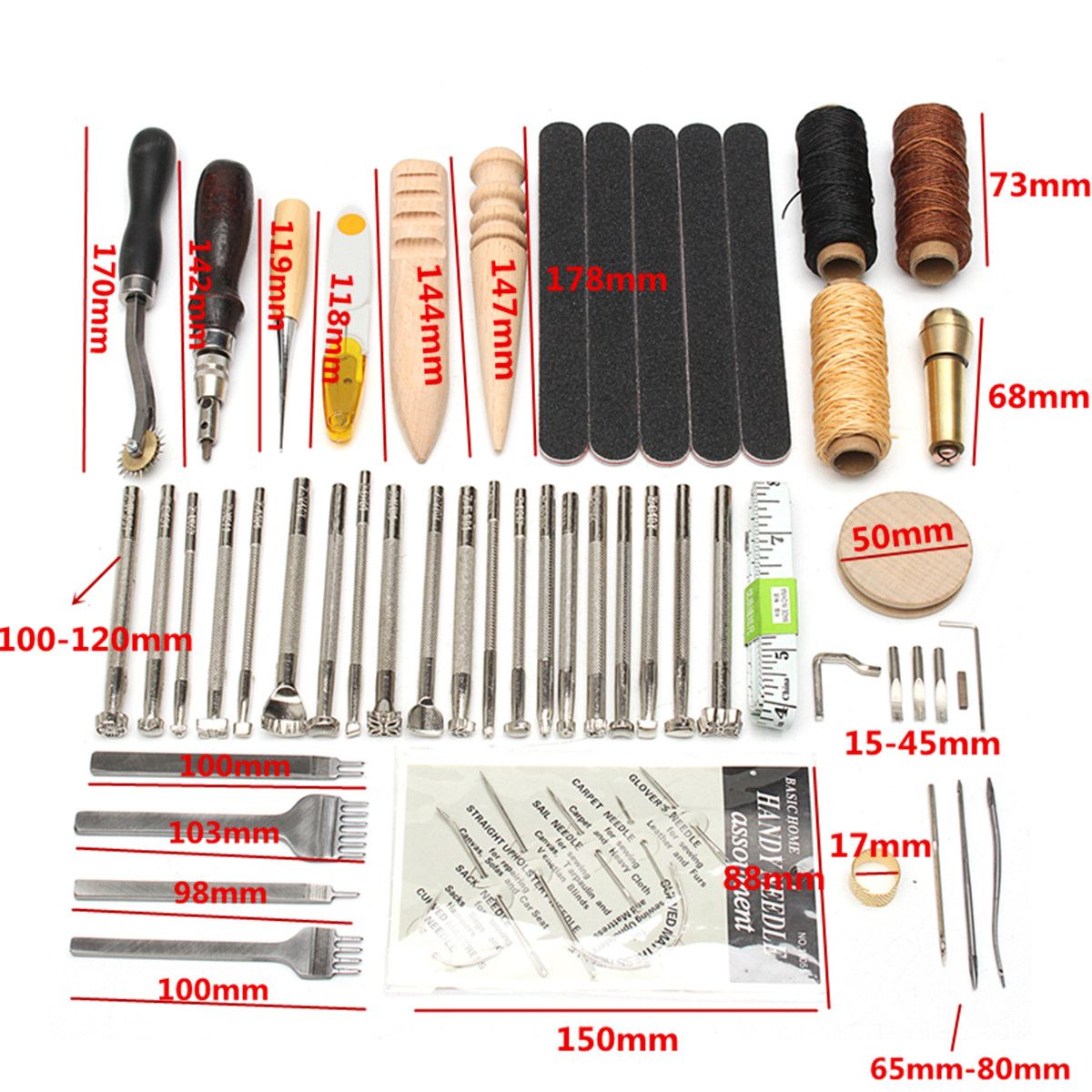 59Pcs-Leather-Craft-Hand-Tools-Kit-For-Hand-StitchingSewing-Stamping-Set-1164656