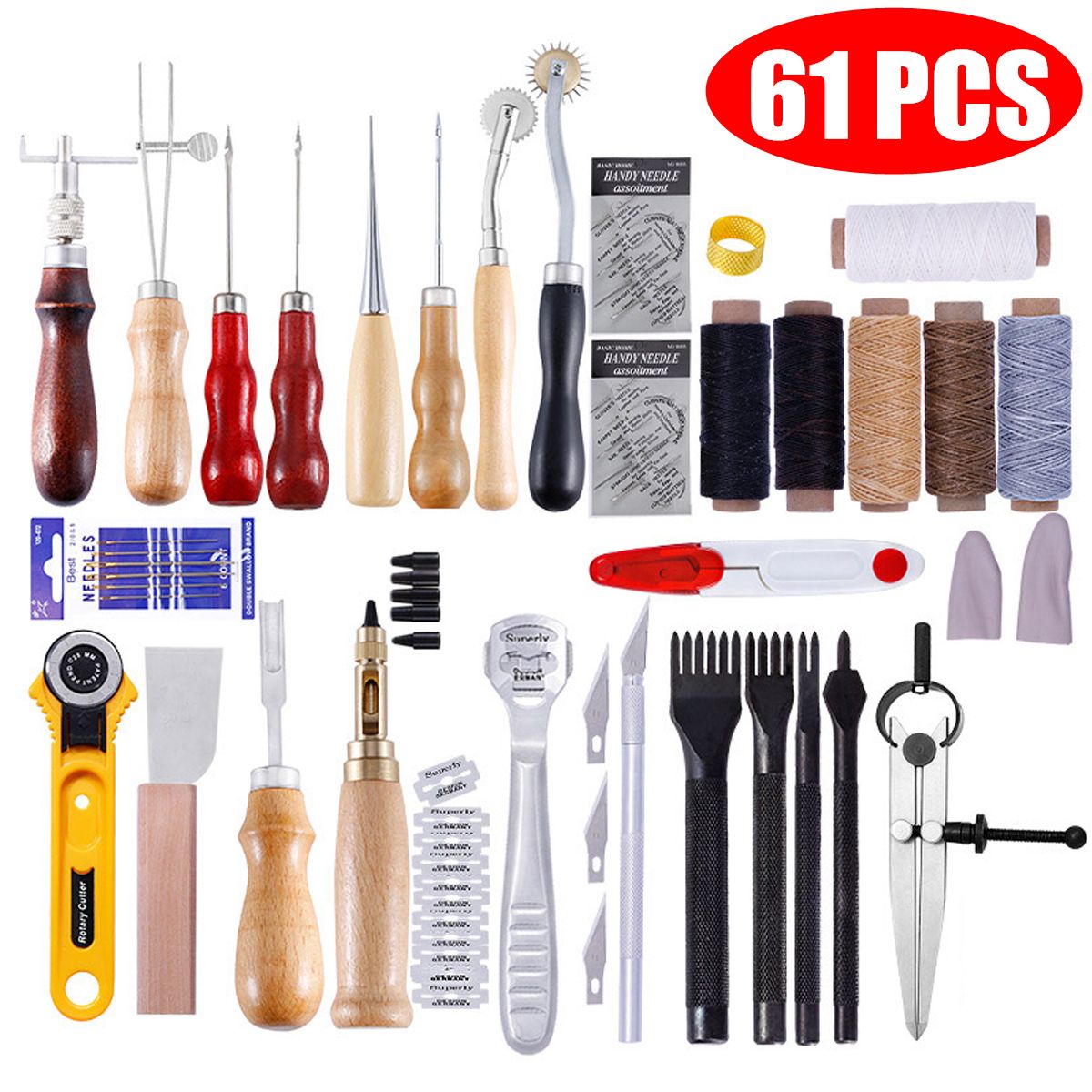 61Pcs-Leather-Craft-Tool-Kit-Hand-Sewing-Stitching-Punch-Carving-Saddle-Edger-1570180