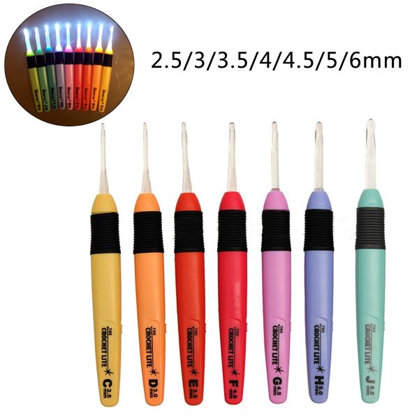 7-Pcs-Colorful-LED-Crochet-Lite-Hooks-Craft-Knitting-Needles-Sewing-Tool-Batteries-Included-1157513