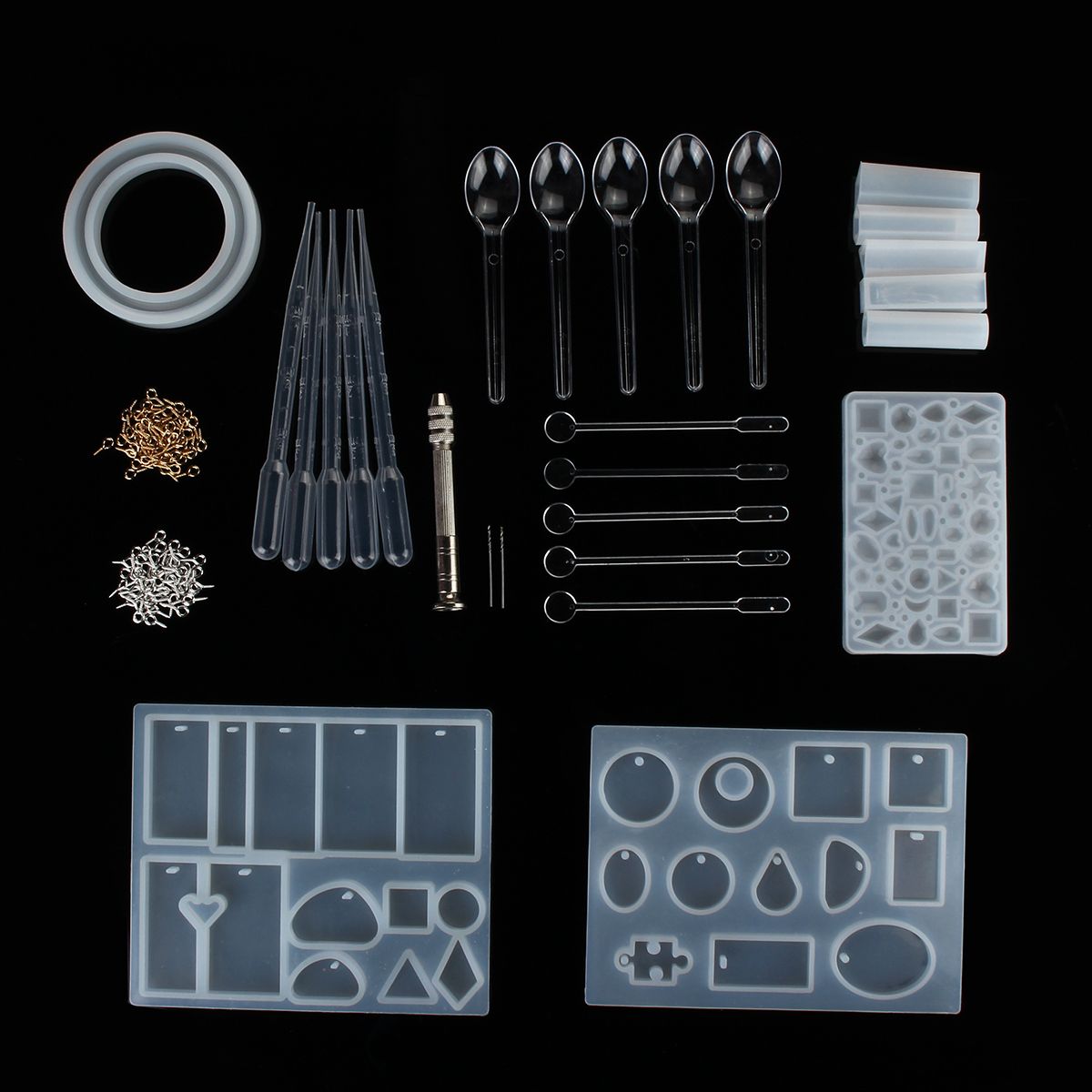 70pcsSet-DIY-Craft-Tools-Kit-Silicone-Crystal-Mold-Making-Jewelry-Pendant-Resin-Casting-1394542