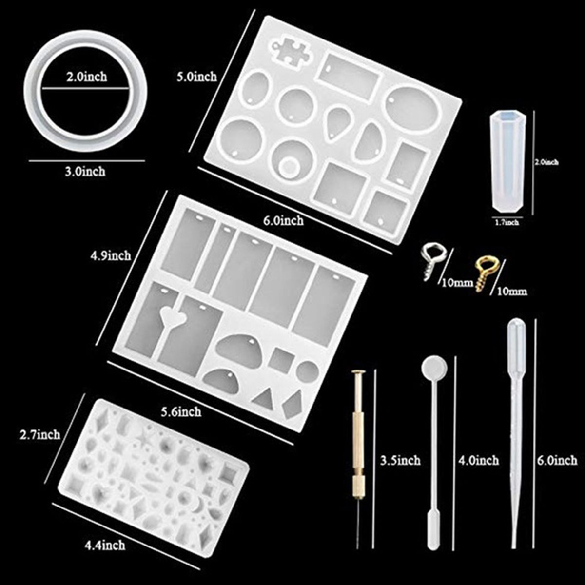 70pcsSet-DIY-Craft-Tools-Kit-Silicone-Crystal-Mold-Making-Jewelry-Pendant-Resin-Casting-1394542