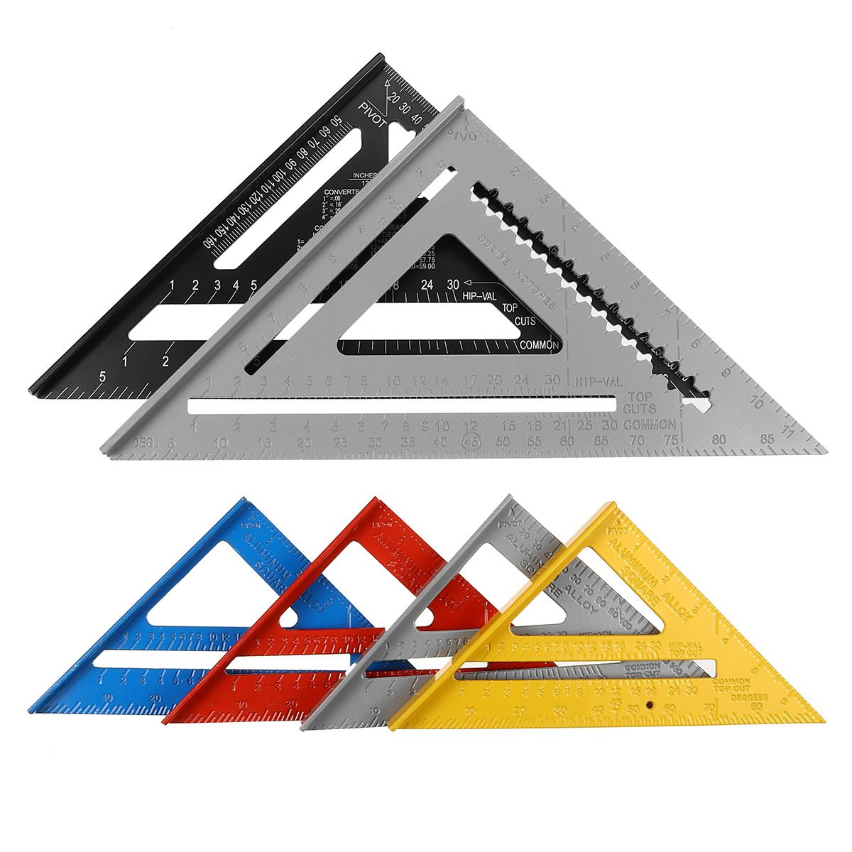 7quot12quot-Die-cast-Aluminum-Triangle-Ruler-Metric-Imperial-Meter-Square-Protractor-Ruler-Tools-1748517