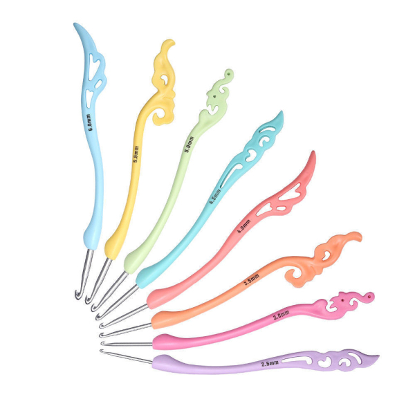 8PCS-Aluminum-Soft-Handle-Needles-Knit-Weave-Craft-Yarn-Crochet-Hooks-Set-1135460