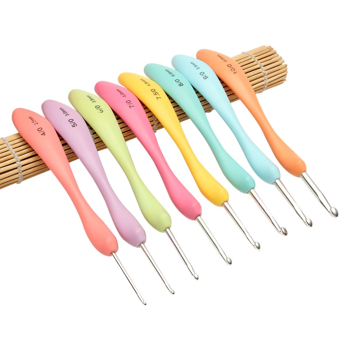 8Pcs-Soft-Plastic-Handle-Aluminum-Crochet-Hooks-Knitting-Needles-Yarn--Crochet-Tool-1186451