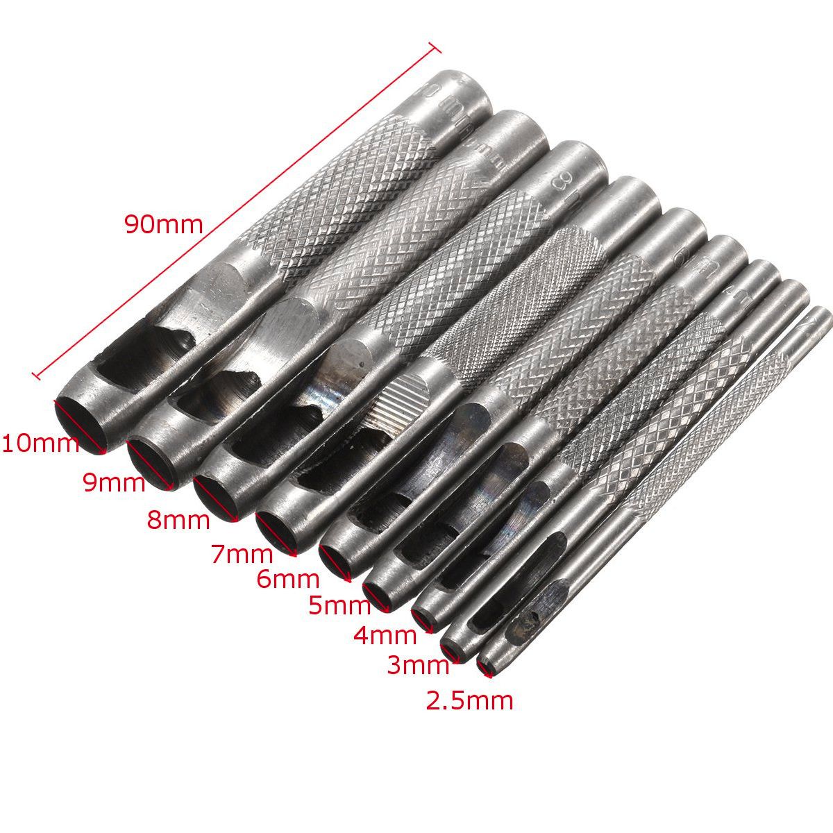 9Pcs-90mm-Carbon-Steel-9-Shaped-Hole-Punch-Craft-Leather-DIY-Tool-1090187