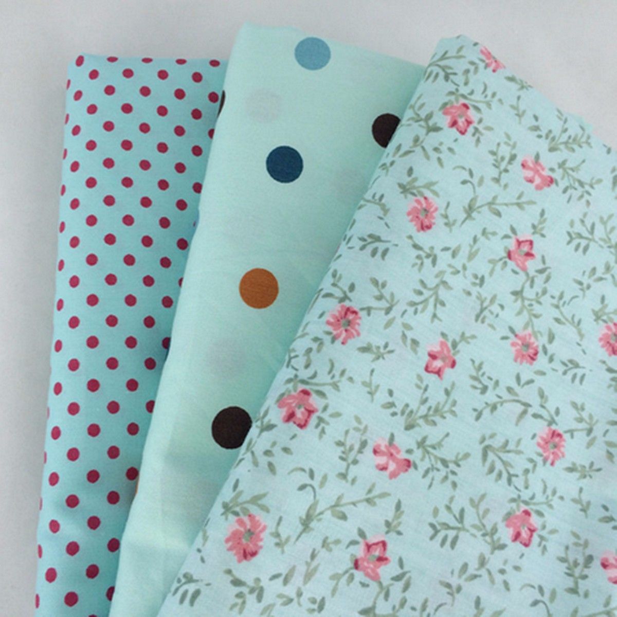 9Pcs-DIY-Bundles-Fabric-Fat-Quarters-Cotton-Florals-Gingham-Craft-Quilt-Sewing-1719877