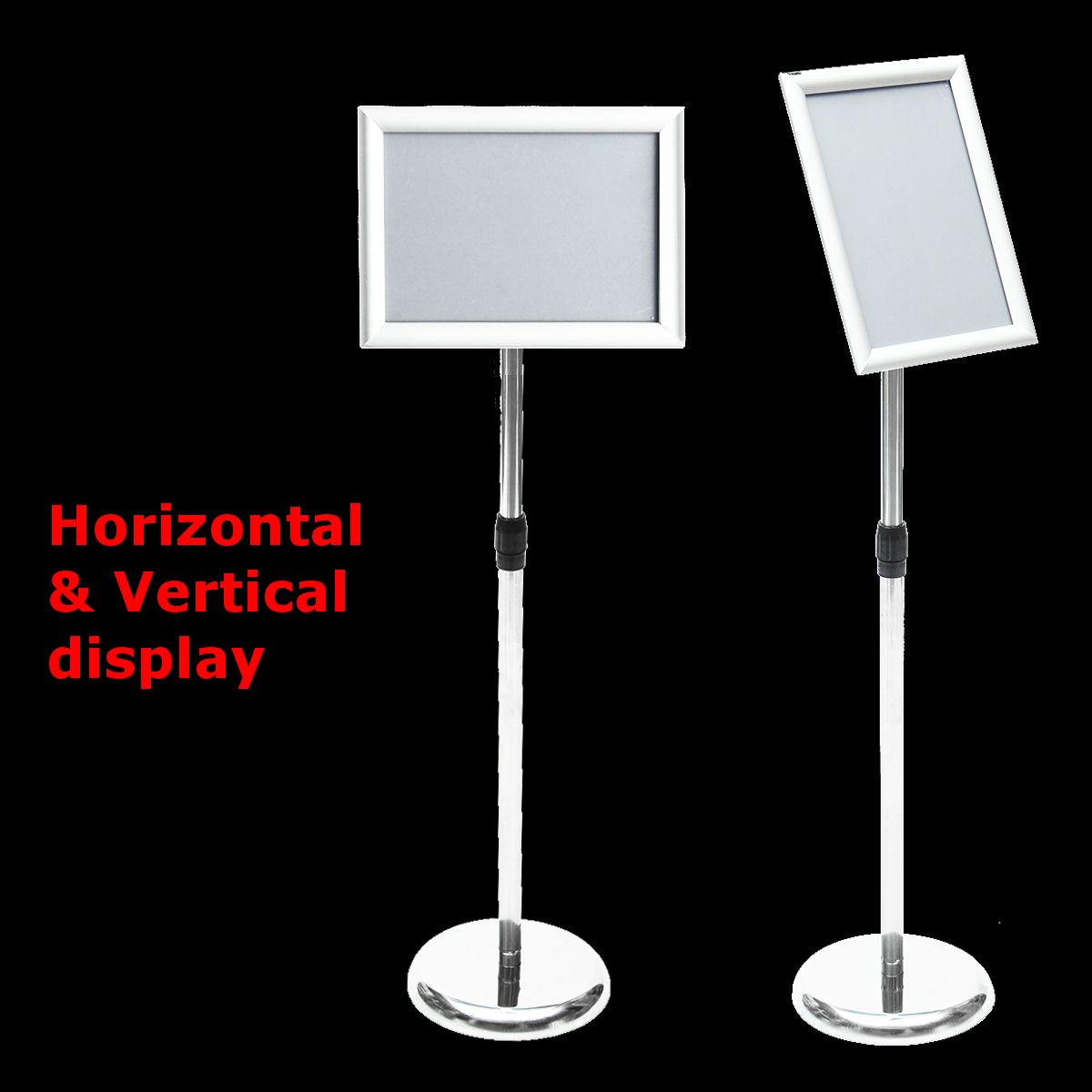 Adjustable-A4-Metal-Display-Pedestal-Sign-Floor-Holder-Stand-Poster-Silver-HQ-1384340
