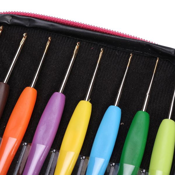 Aluminium-Crochet-Hooks-Yarn-Plastic-Handle-Knitting-Needles-Set-Weave-Kit-1144808