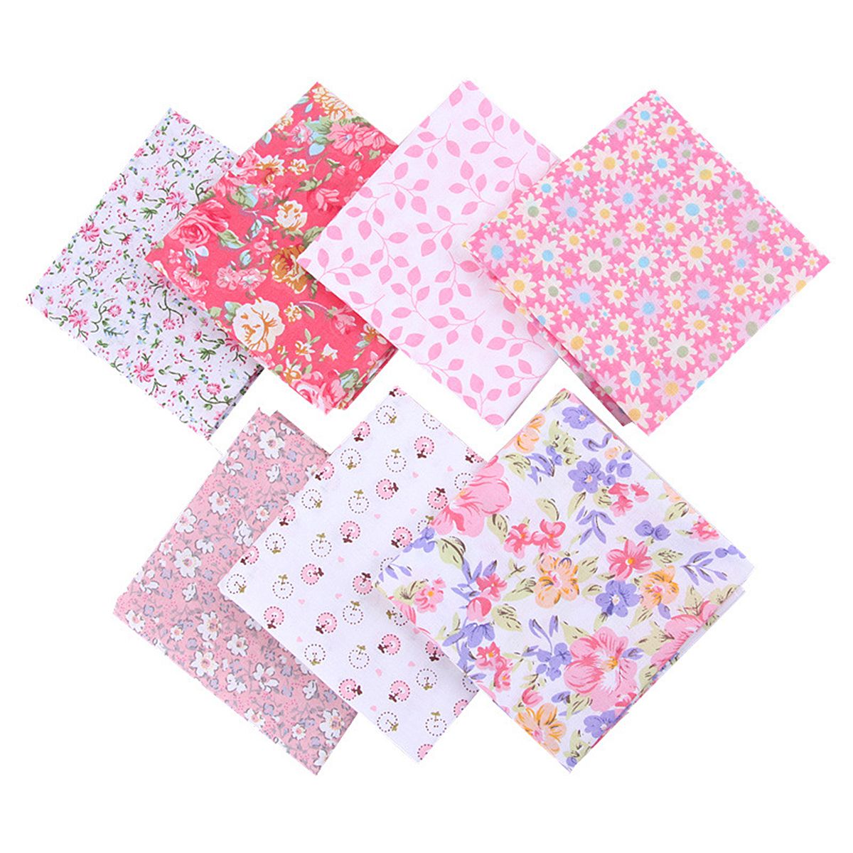 DIY-7PCS-Quilting-Bundle-Patchwork-Cotton-Fabric-Handmade-Sewing-Crafts-Floral-1691620