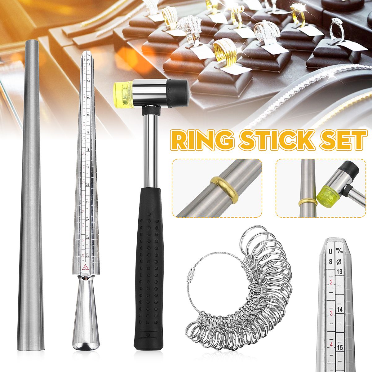 Jewelry-Measuring-Tool-Set-Alloy-Ring-Size-Stick-US-Code-Ring-Ruler-Hammer-Kit-1718557