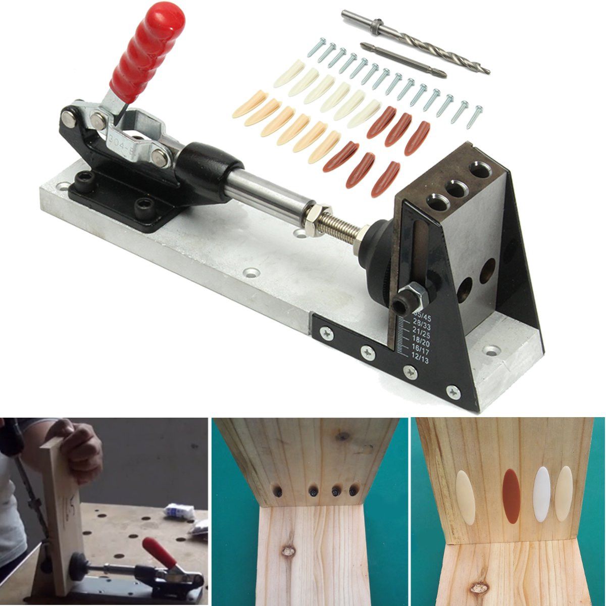 Pockethole-Jig-Woodworking-Kit-Portable-Hole-Jig-Joinery-System-wDrilling-Bit-1278211