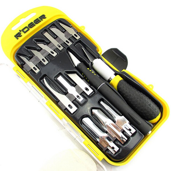 RDEER-RT-M114-14Pcs-Multifunction-Hand-Graver-Chisel-Hobby-Craft-Wood-Carving-Tool-Set-1026147