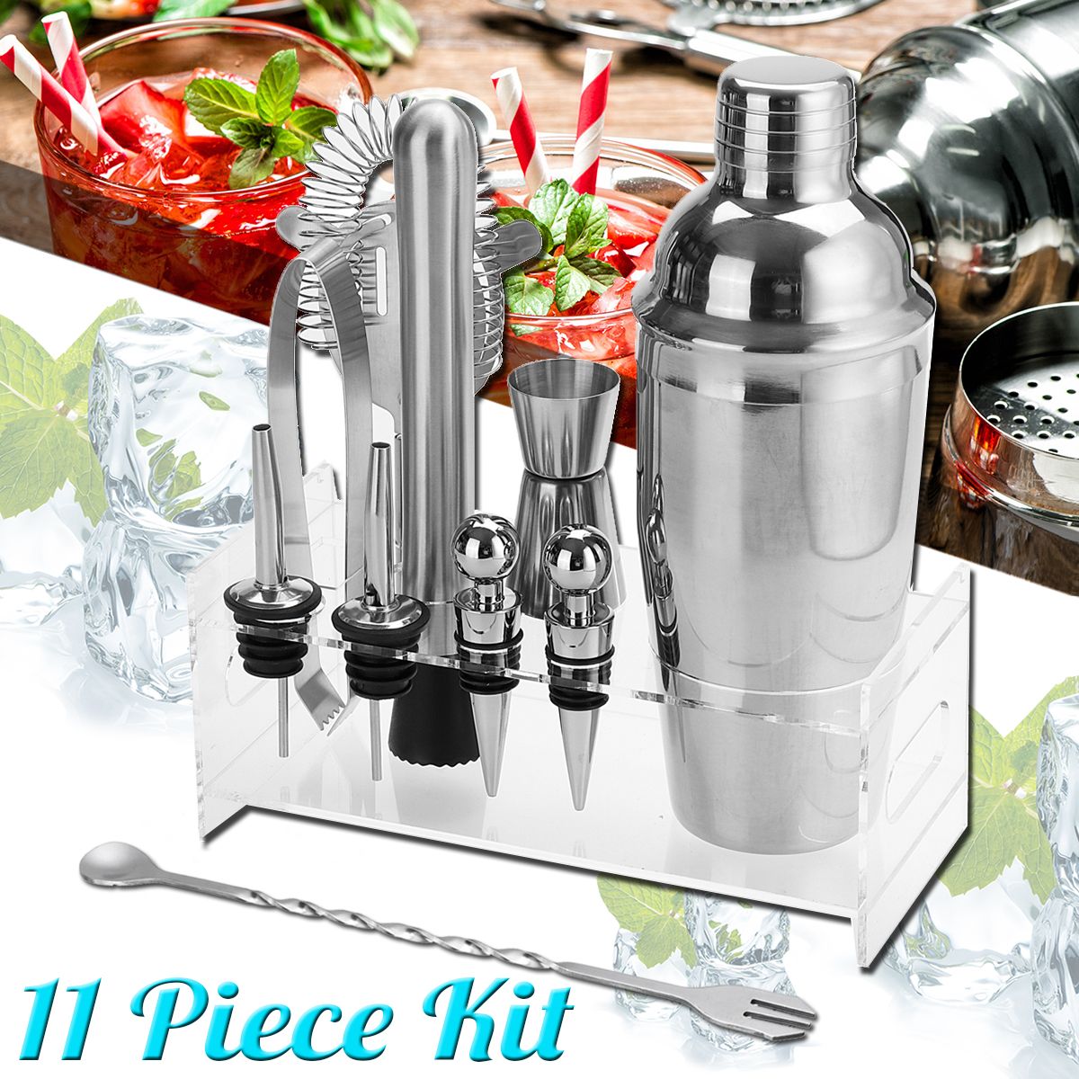 Stainless-Steel-Cocktail-Shaker-Set-11-Piece-Kit-Set-For-Pub-Bar-Home-Party-Tool-1707579