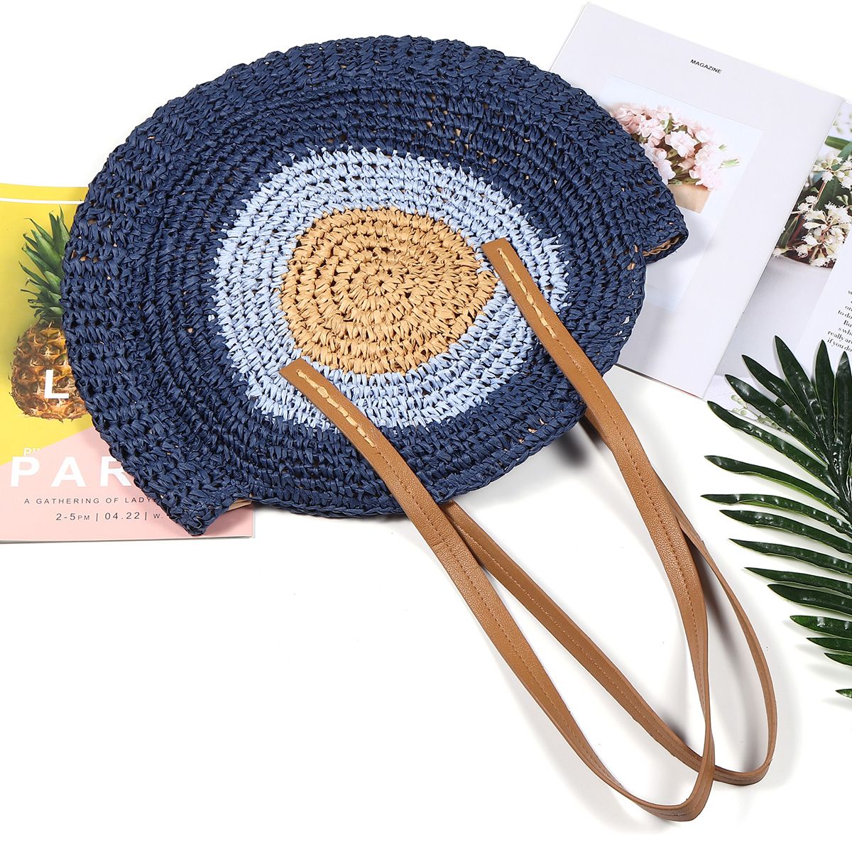 Women-Beach-Round-Straw-Bag-Bucket-Rattan-Woven-Handbag-Shoulder-Bag-Outdoor-Travel-1532626