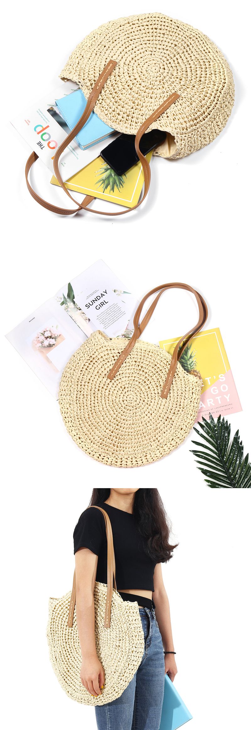 Women-Beach-Woven-Straw-Bag-Bucket-Rattan-Shoulder-Handbag-Outdoor-Travel-1532623