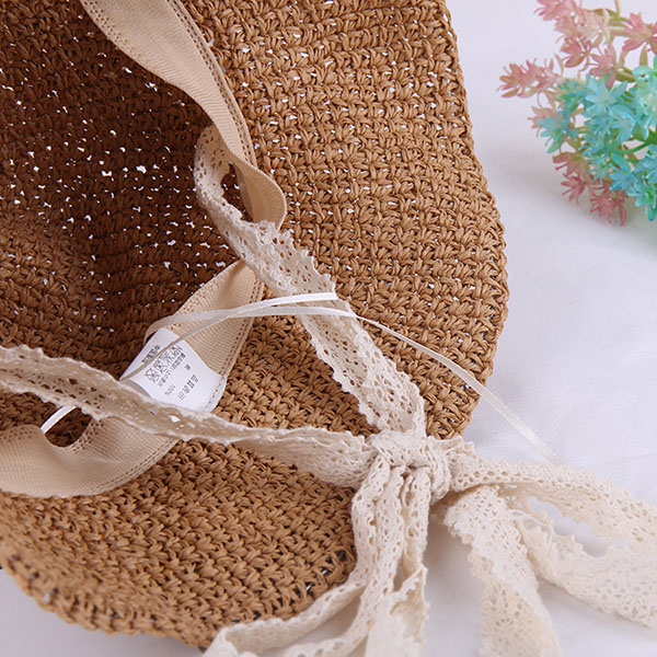 Women-Summer-Wide-Brim-UV-Protection-Beach-Straw-Hat-Elegant-Style-Floppy-Bucket-Cap-1174910