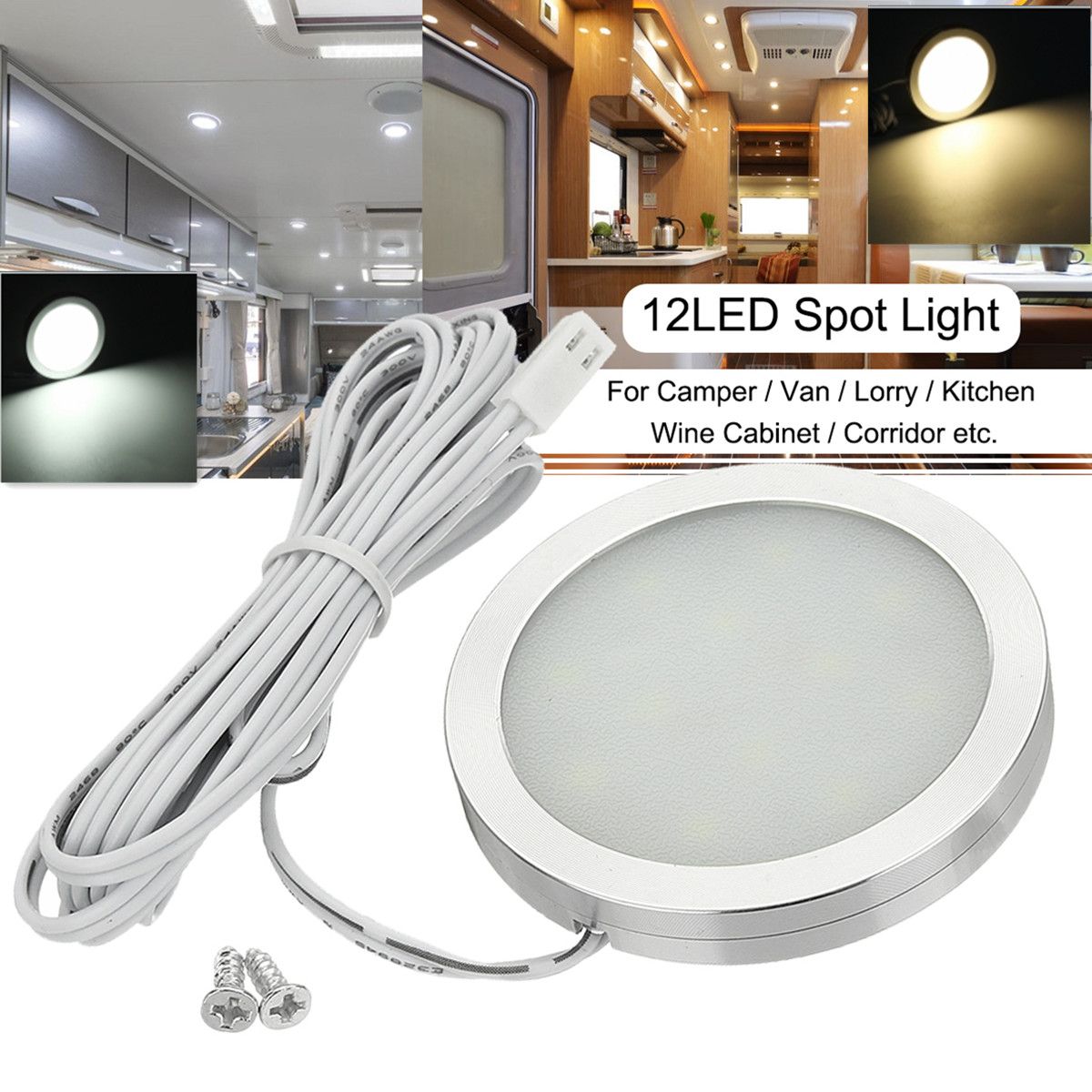 12V-25W-180lm-30006000k-Spotlight-LED-Work-Light-for-Camper-Caravan-Motorhome-Boat-1711982