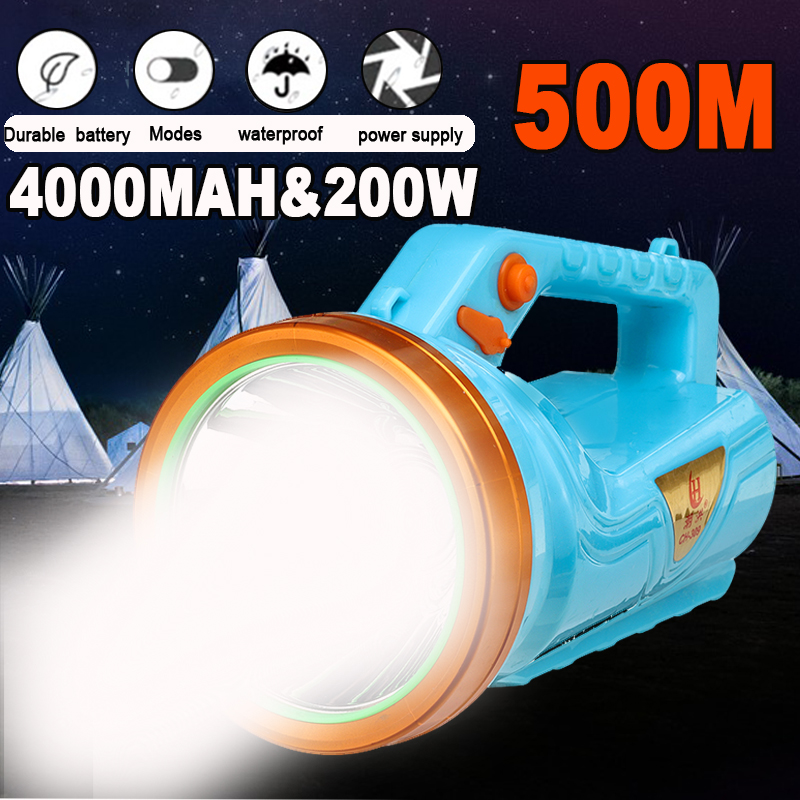 200W-500m-Strong-LED-Flashlight-4000mAh-Powered-USB-Rechargeable-LED-Seachlight-Outdoor-Camping-Hunt-1756914