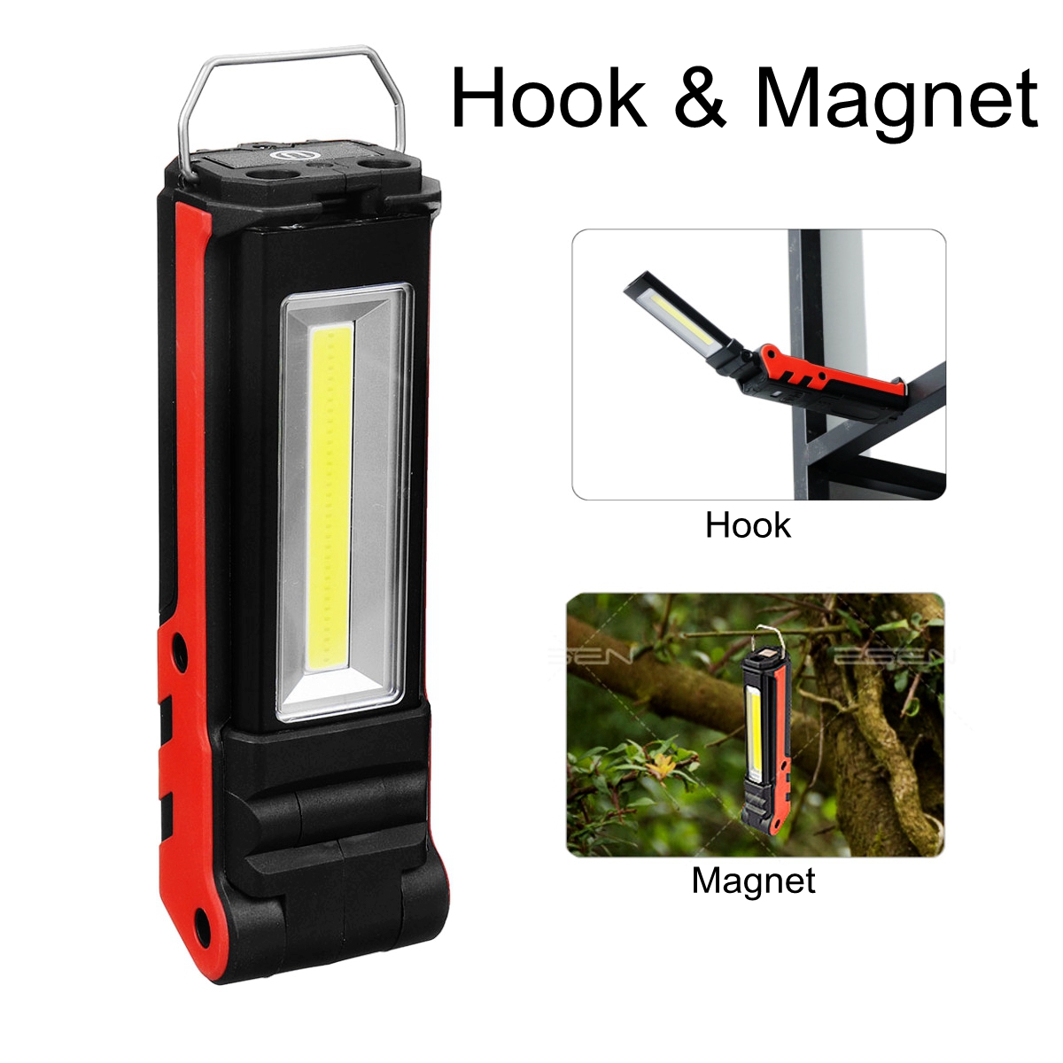 2LEDCOB-400LM-USB-Rechargeable-Foldable-Car-Maintenance-Light-Work-Light-LED-Flashlight-Power-Bank-1632766