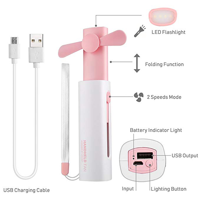 3-in-1-XANES-F13-USB-Rechargeable-Portable-Quiet-Foldable-LED-Flashlight-Mini-Fan--Power-Bank-1327292