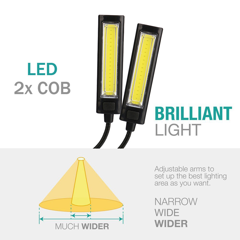 3W-COB-3Modes-2-x-COBs-Flexible-USB-Rechargeable-Double-Head-Clip-On-Work-Light-LED-Flashlight-Night-1330281