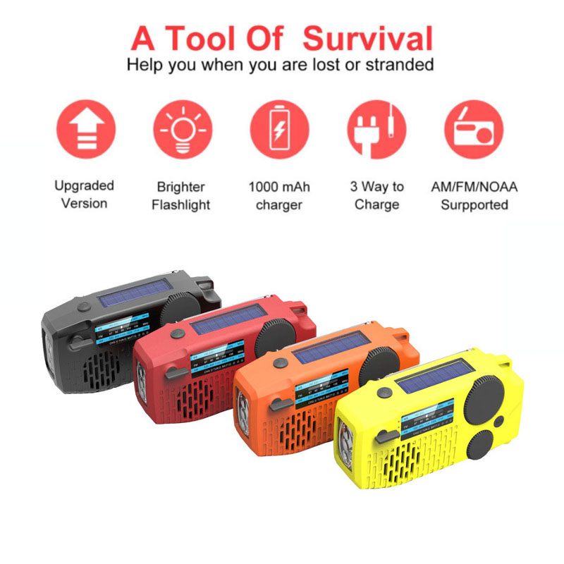 3in1-Emergency-Hand-Crank-Self-Powered-AMFMWB-NOAA-Solar-Radio--Powerful-Camping-Flashlight--Power-B-1663892