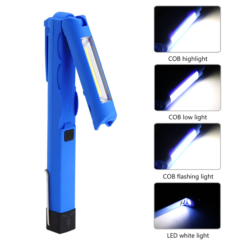 LEDCOB-300LM-4-Modes-Foldable-Magnetic-Tail-USB-Rechargeable-Flashlight-Work-Lamp-Light-Mini-Torch-1380361