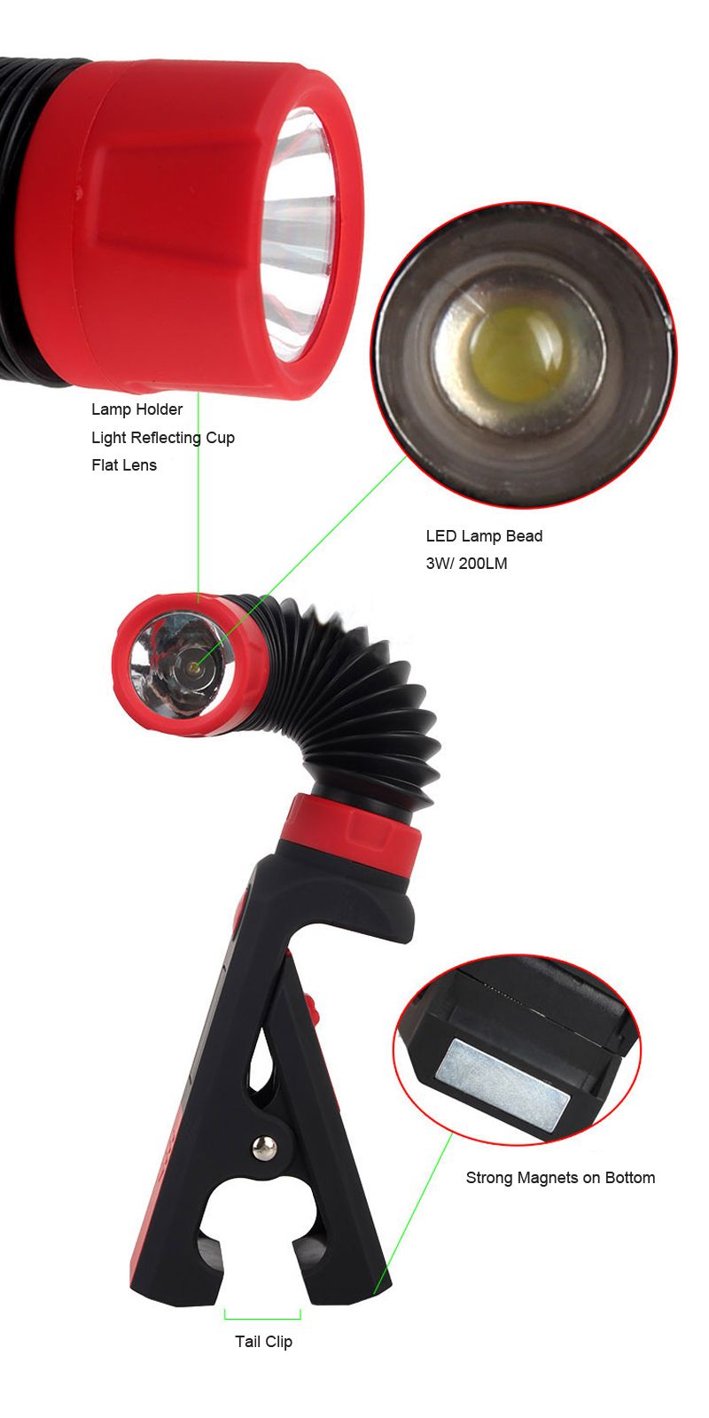 P142-3W-LED-Magnetic-Tail-Clip-360deg-Adjustable-Head-LED-Flashlight-Work-Light-1335814