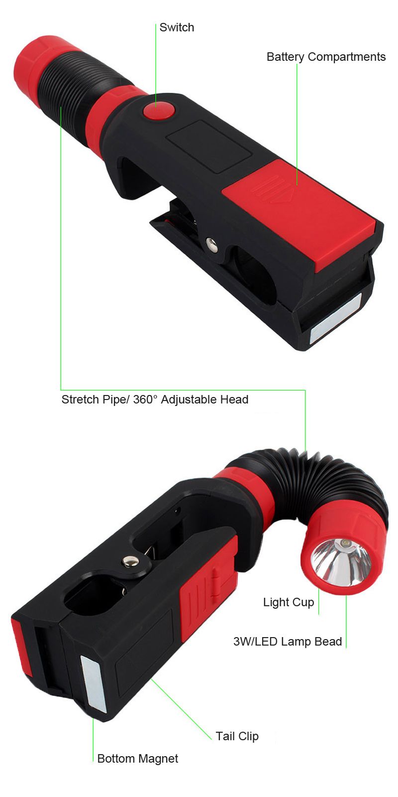 P142-3W-LED-Magnetic-Tail-Clip-360deg-Adjustable-Head-LED-Flashlight-Work-Light-1335814