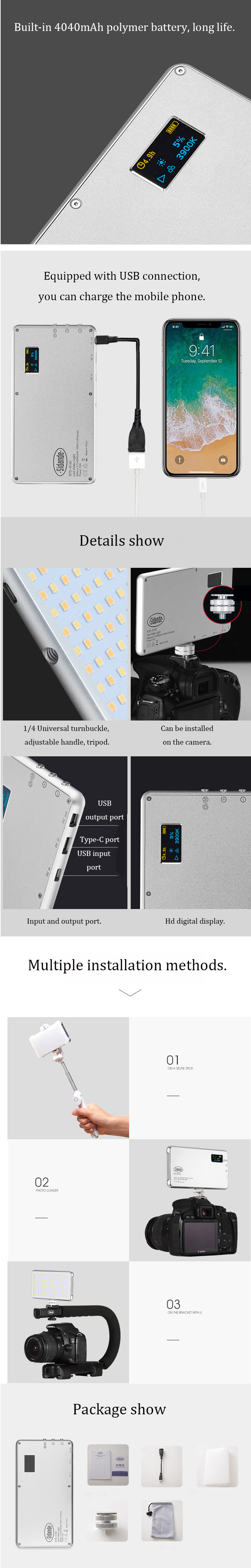 SIDANDE-STD-X180-Portable-12W-180LED-4040mAh-USB-Rechargeable-Work-Light-Outdoor-Photographic-Light--1604744