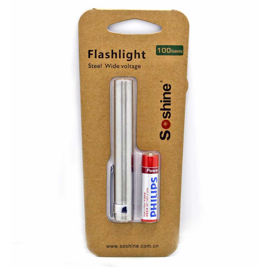 Soshine-ST1-XP-E-R3-100Lumens-White-Light-Mini-LED-Flashlight-Pocket-Light-Penlight-AAA-1264455
