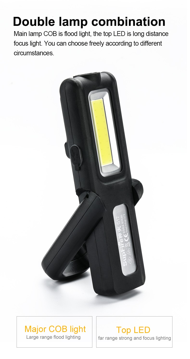 SupFire-G12-XPG-LEDCOB-2Modes-180deg-Rotatable-USB-Rechargeable-Worklight-Set-Outdoor-Multifunctiona-1561859