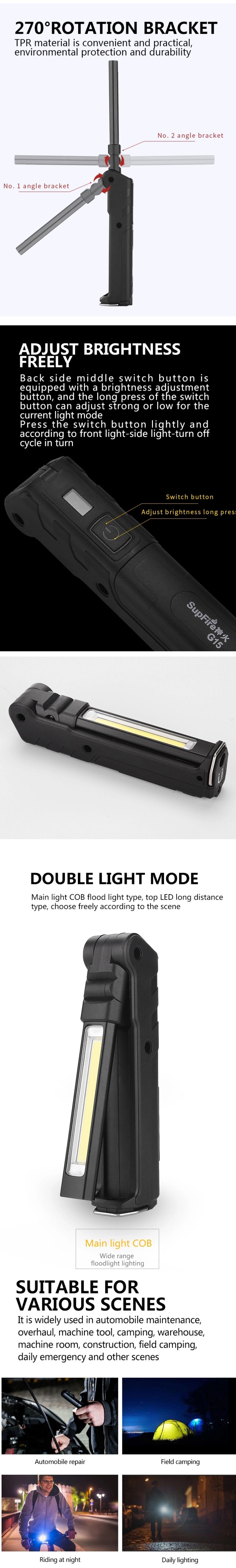 SupFire-G15-S-XPE-LEDCOB-2Modes-270deg-Rotatable-USB-Rechargeable-Worklight-Outdoor-Multifunctional--1561858