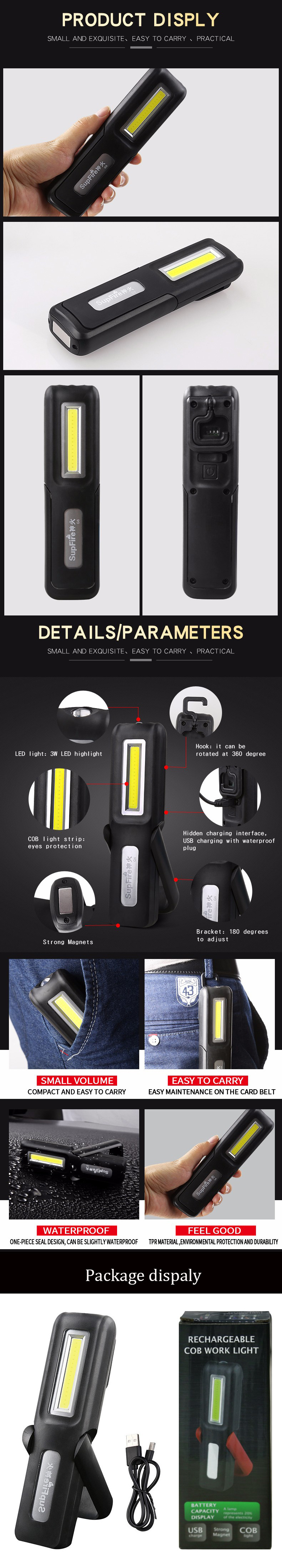 SupFire-G6-XPE-LEDCOB-2Modes-180deg-Rotatable-USB-Rechargeable-Worklight-Set-Outdoor-Multifunctional-1572295