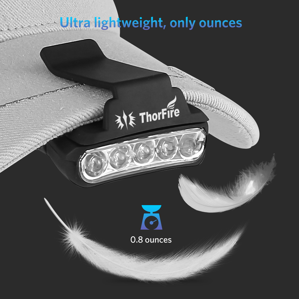 ThorFire-30LM-5-LED-Hat-Clip-Light-Hands-Free-Rotatable-Ball-Cap-Visor-Light-Perfect-for-Hunting-Cam-1114220