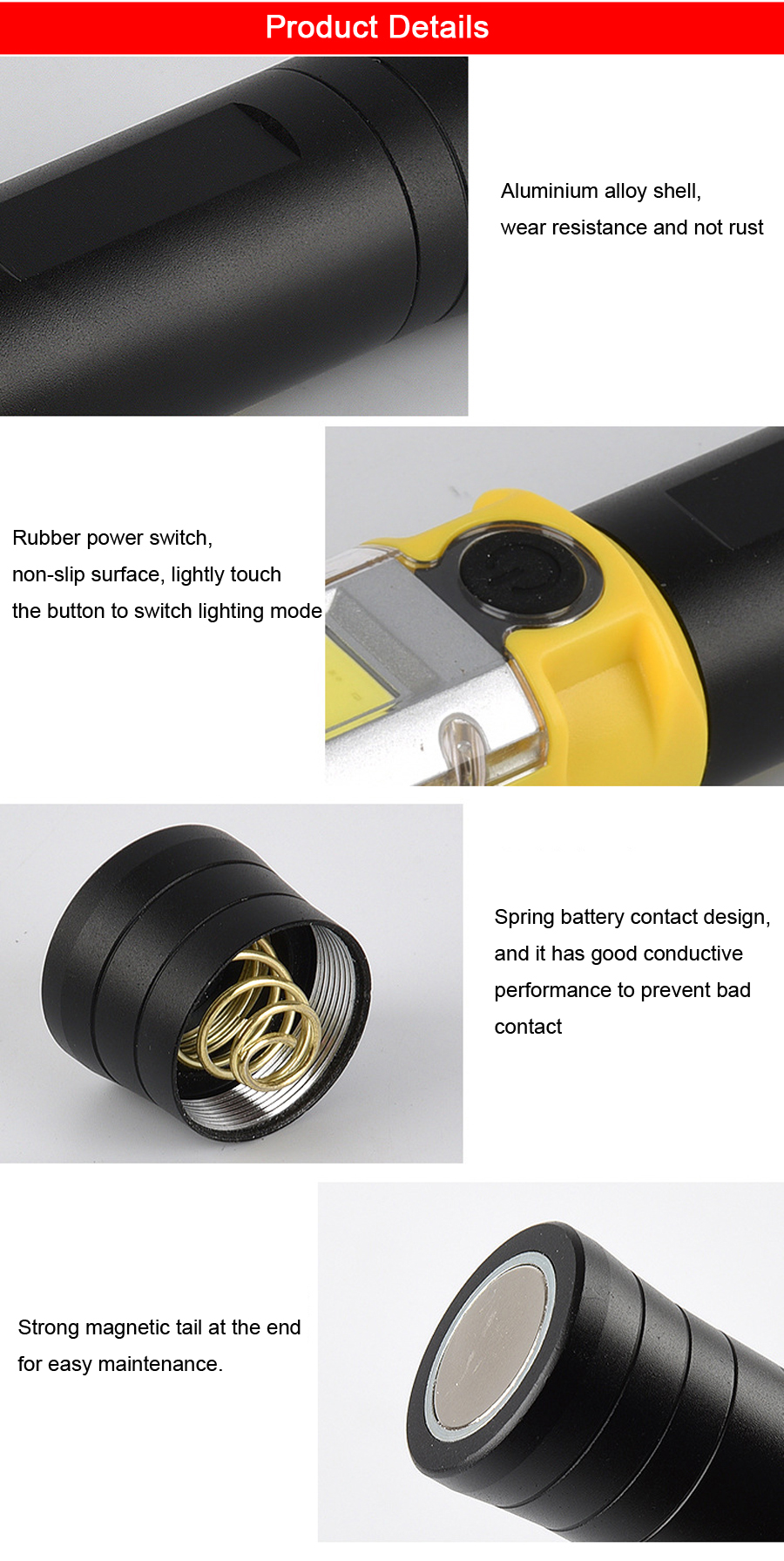 XANES-TG-S163-T6COB-4Modes-500LM-Front--Side-Work-Light-Multifunction-Magnetic-Tail-Flashlight-AA-1352133