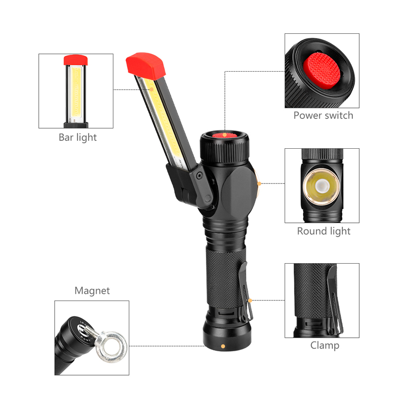 XANES-W550-LEDCOB-7Modes-360deg180deg-Foldable-Head-Magnetic-Tail-USB-Rechargeable-Flashlight-1322698