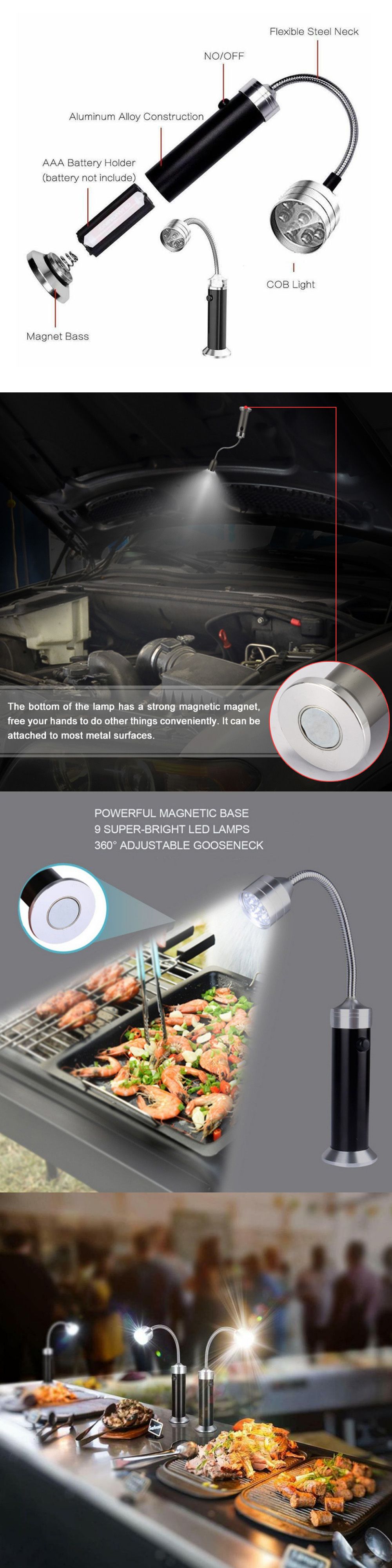 XANESreg-2PCS-BBQ-Grill-Light-Magnetic-Base-LED-Flashlight-360deg-Adjustable-Gooseneck-Work-Light-Ca-1762706
