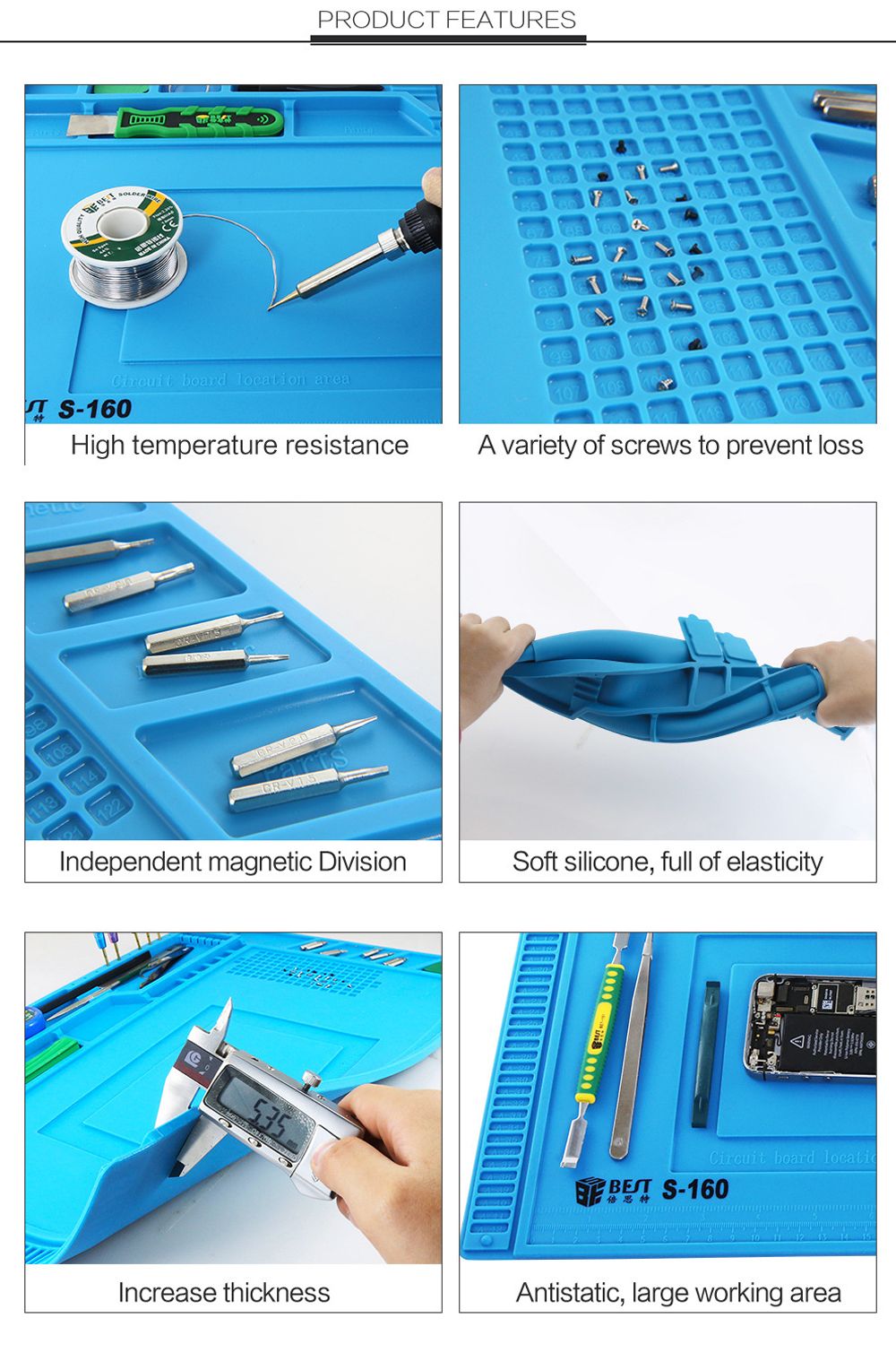 BEST-S160-Magnetic-Heat-Insulation-Silicone-Pad-Desk-Mat-Maintenance-Platform-BGA-Soldering-Repair-S-1415938