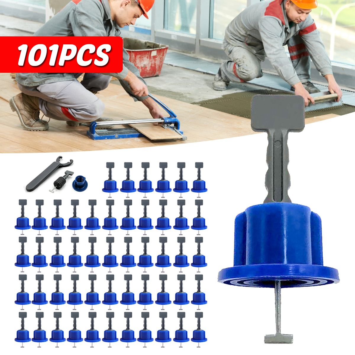 101PC-Tile-Leveler-Tile-Leveling-System-Reusable-Adjustable-Clip-Floor-Hand-Tools-1723757