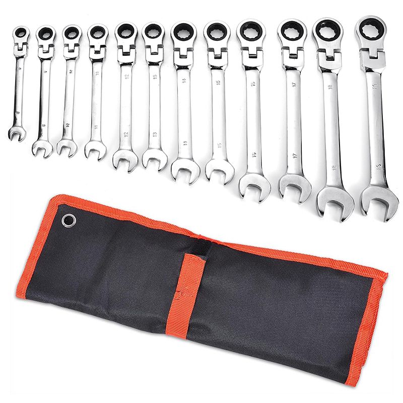 12Pcs-Flex-Head-Ratcheting-Wrench-Set-8-19mm-Metric-Combination-Spanner-with-Pouch-1631679