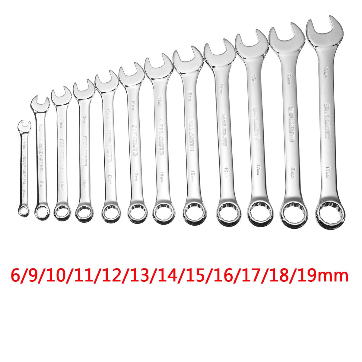 12pcs-Spanners-Wrench-Chrome-Vanadium-Steel-Polished-Tool-Set-Kit-6-19mm-1262792