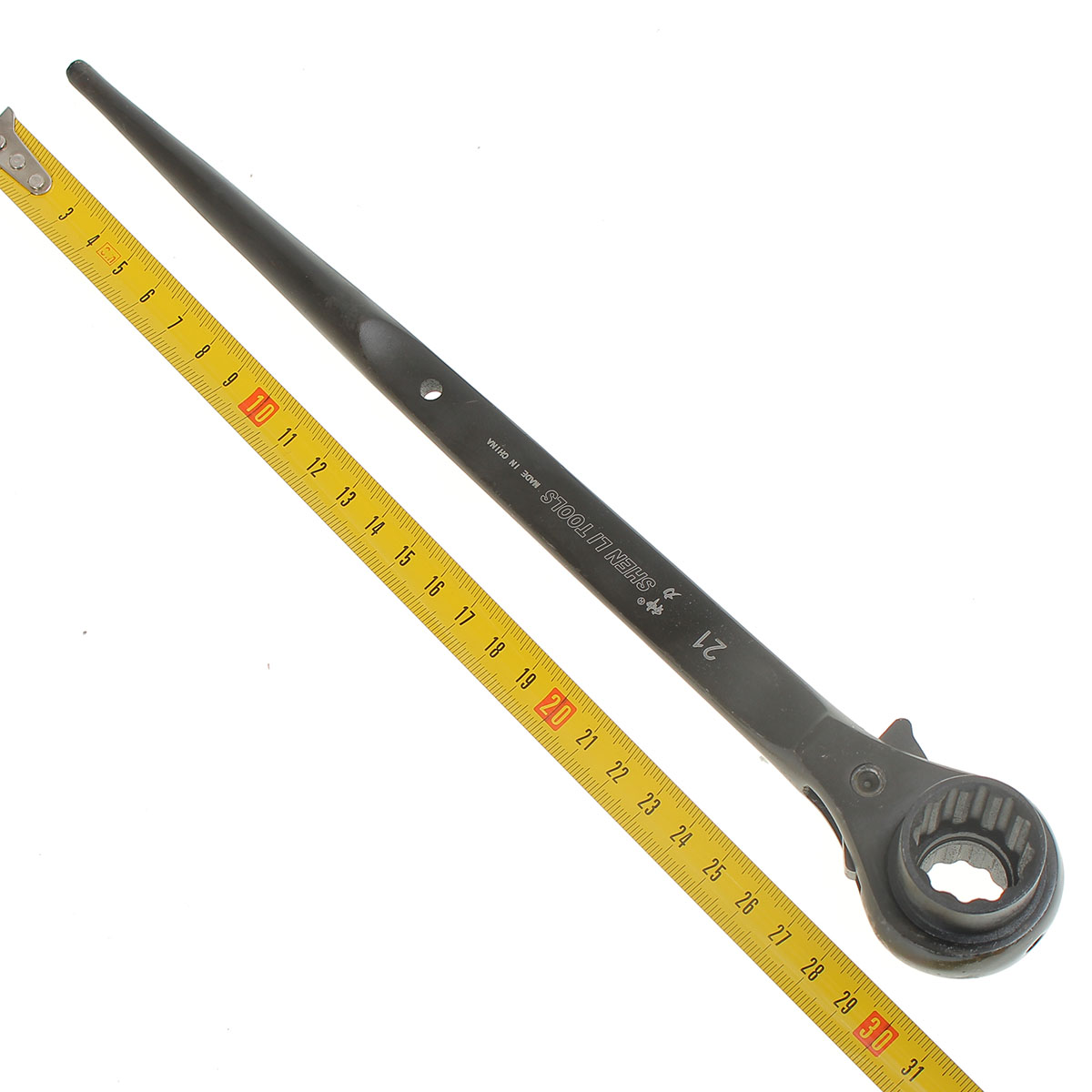 19x21mm-Steel-Handle-2-Way-Scaffolders-End-Tapered-Ratchet-Socket-Spanner-Wrench-1050464