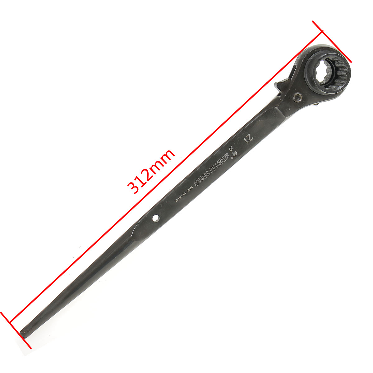 19x21mm-Steel-Handle-2-Way-Scaffolders-End-Tapered-Ratchet-Socket-Spanner-Wrench-1050464