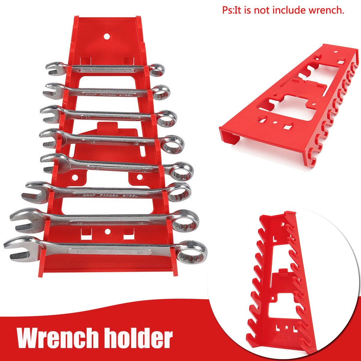 22x12x6cm-Red-Spanner-Rack-Wrench-Holder-Storage-Wrench-Organizer-Tools-1262913