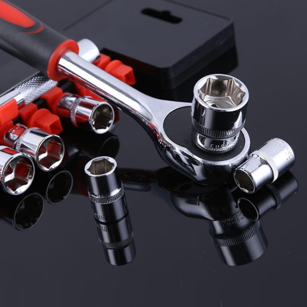 28Pcs-14inch-Ratchet-Wrench-Socket-Set-Hardware-Vanadium-Repairing-Kit-Hand-Tools-1262802