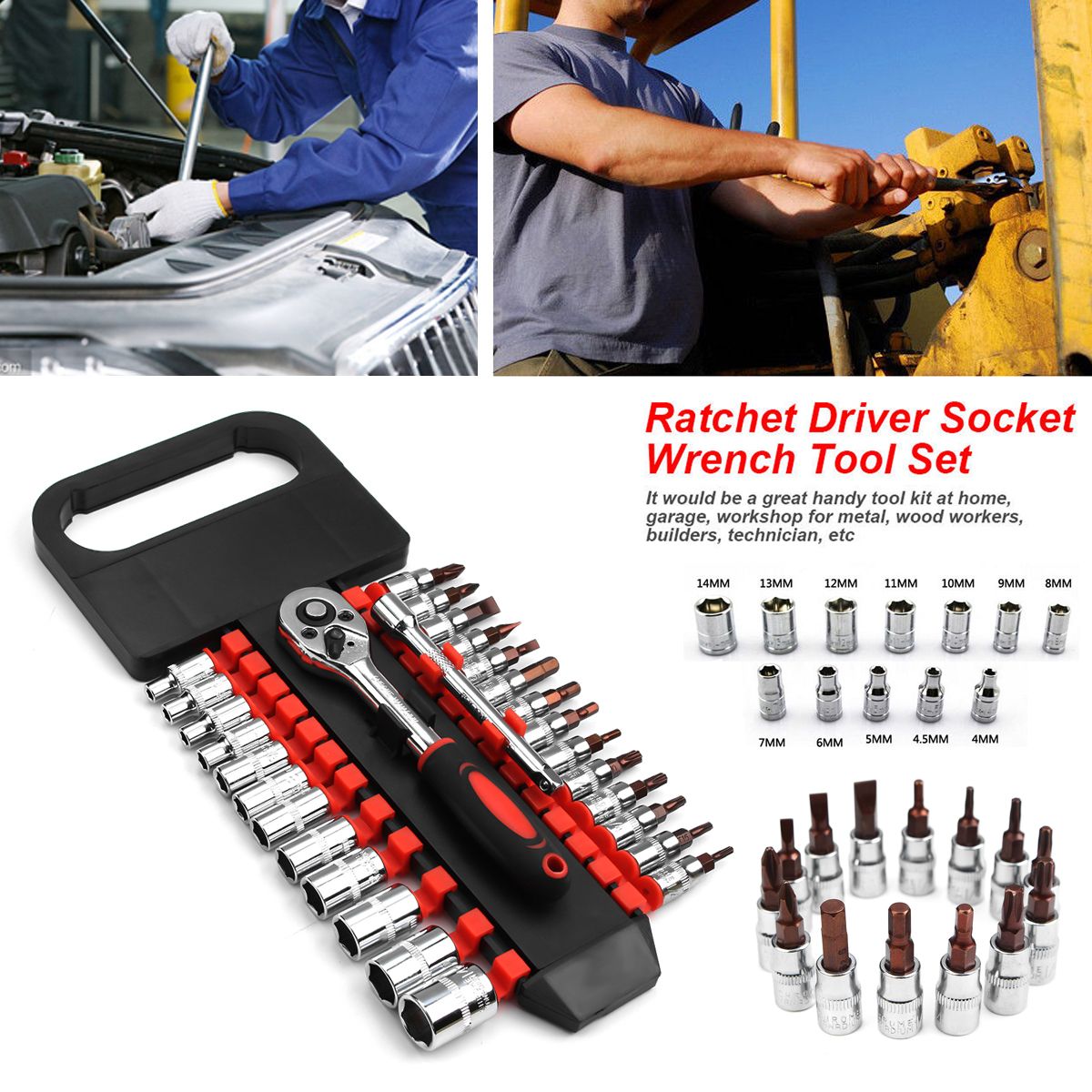 28Pcs-14inch-Ratchet-Wrench-Socket-Set-Hardware-Vanadium-Repairing-Kit-Hand-Tools-1262802